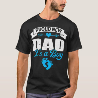 T-shirt Retro Family Proud New Dad It's A Boy Gender Revea