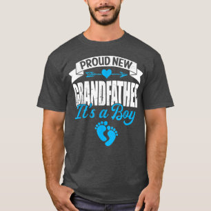 T-shirt Retro Family Proud New Grandfather It's A Boy Gend