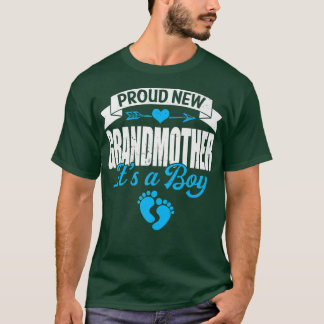 T-shirt Retro Family Proud New Grandmother It's A Boy Gend