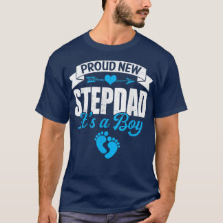 T-shirt Retro Family Proud New Stepdad It's A Boy Gender R