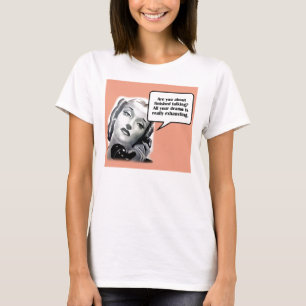 T-shirt Rétro femme au téléphone, drame