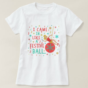 T-shirt Rétro femme de Noël drôle sur la boule de fête