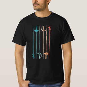 T-shirt Retro Fencing Saber Épée cadeau Vintage pour Fence