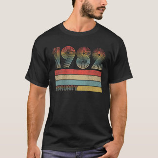 T-shirt Rétro Février 1982 40 Ans 40E Anniversaire Pour