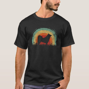 T-shirt Retro finlandais Spitz Vintage Rainbow Chien Homme