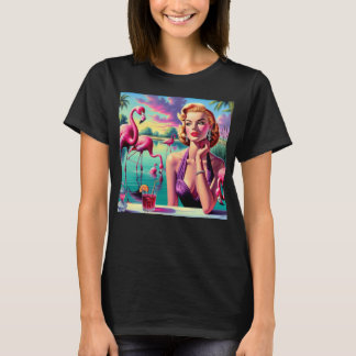 T-shirt Retro Flamingo Pin-Up