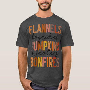 T-shirt Retro Flannels Hayrides Chandails Citrouille Bonfi