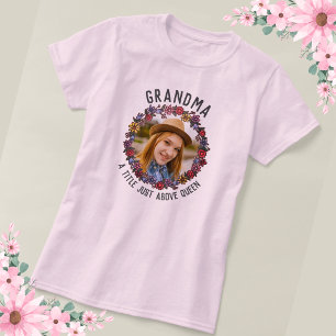 T-shirt Retro Floral 1 Photo Grand-mère Citation