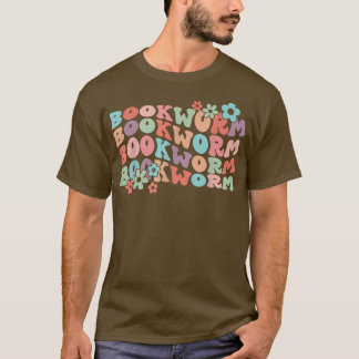 T-shirt Rétro Floral Bookworm Librarian Book Lover Funny R