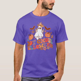 T-shirt Retro Floral Hot Ghoul Halloween Ghost Citrouille 