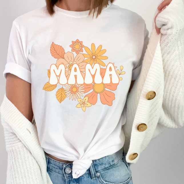 T-shirt Retro Floral Mama (Créateur téléchargé)