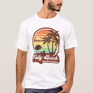 T-shirt Rétro Folly Beach Caroline du Sud