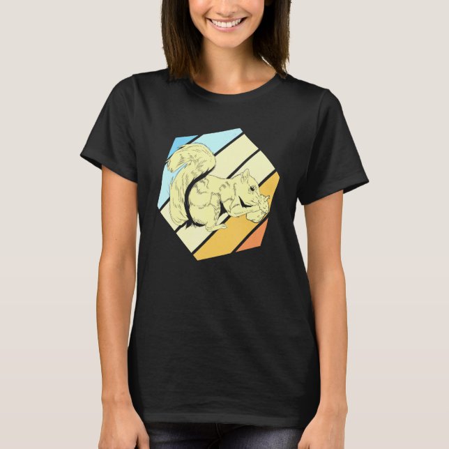 T-shirt Rétro Forêt Animaux Nature Sécureuil sauvage (Devant)
