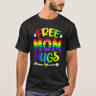 T-shirt Retro Free Maman Hugues arc en ciel LGBT Lesbian G