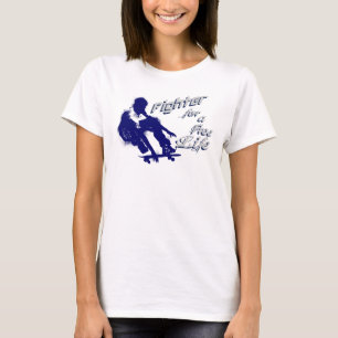 T-shirt Retro Freedom Fighter for a Free Life Skater