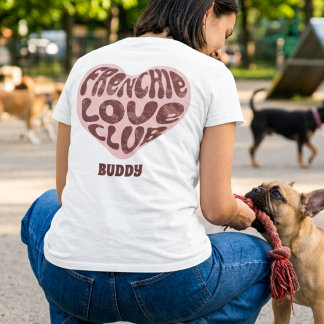 T-shirt Retro Frenchie Love Club Tee-shirt personnalisé au