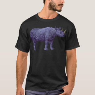 T-shirt Retro Funky Purple Spirit Animal Rhinoceros Lover