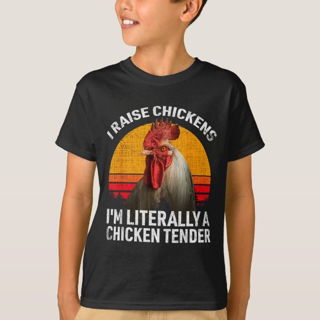 T-shirt Retro Funny Chicken Lover Gift – I Raise Chickens  (Devant)