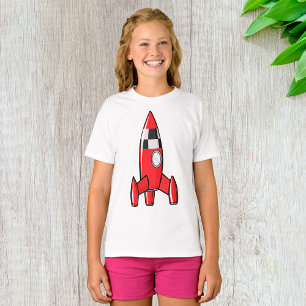 T-shirt Rétro Fusée Jouet Rouge Vaisseau Spatial Sci-Fi