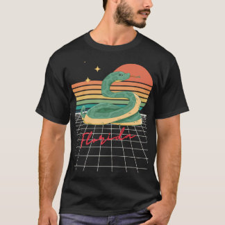 T-shirt Rétro Futuriste 80s Floride Coucher de soleil Serp