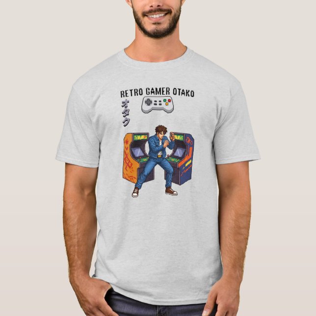 T-shirt Retro Gamer Otaku : 90s Arcade Tee (Devant)
