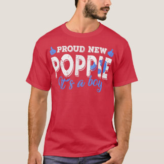 T-shirt Retro Gender Reveal Proud New Poppie It's A Boy 
