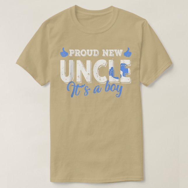T-shirt Retro Gender Reveal Proud New Uncle It's A Boy  (Design devant)