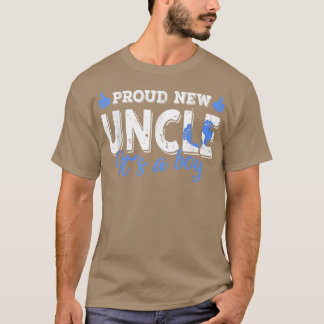 T-shirt Retro Gender Reveal Proud New Uncle It's A Boy 