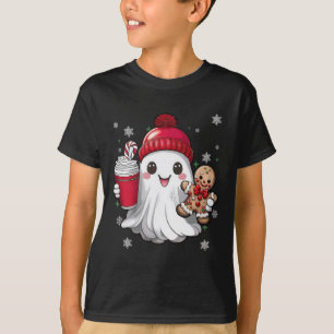 T-shirt Retro Ghost Beanie Noël Fêtes de Noël Café G