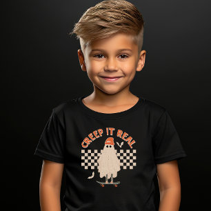 T-shirt Retro Ghost Creep It Real Skateboard Halloween