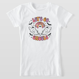 T-shirt rétro Ghost Halloween - "Let’s Go Ghouls