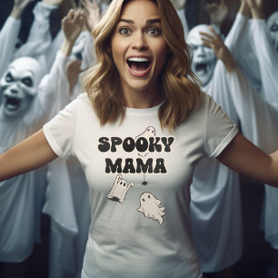 T-shirt Retro Ghosts Éffrayant Mama Halloween