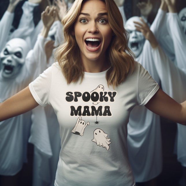 T-shirt Retro Ghosts Éffrayant Mama Halloween (Créateur téléchargé)