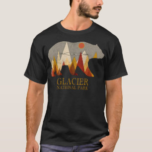 T-shirt Rétro Glacier Grizzly Bear National Park Cadeau