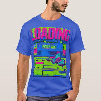 T-shirt Retro Glitch Art Butterfly Loading Please Wait T-S