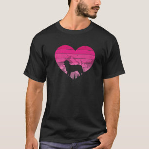 T-shirt Retro Golden Retriever Chien Intage Coeur Valentin