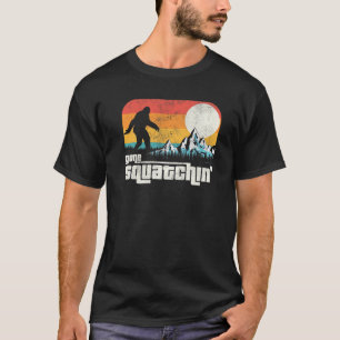 T-shirt Retro Gone Squatchin Sasquatch Yeti Bigfoot