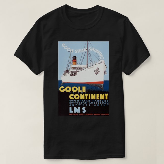 T-shirt rétro Goole au continent (Design devant)