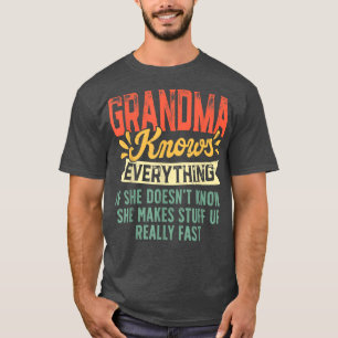 T-shirt Retro Grand-mère sait tout ce que les femmes drôle