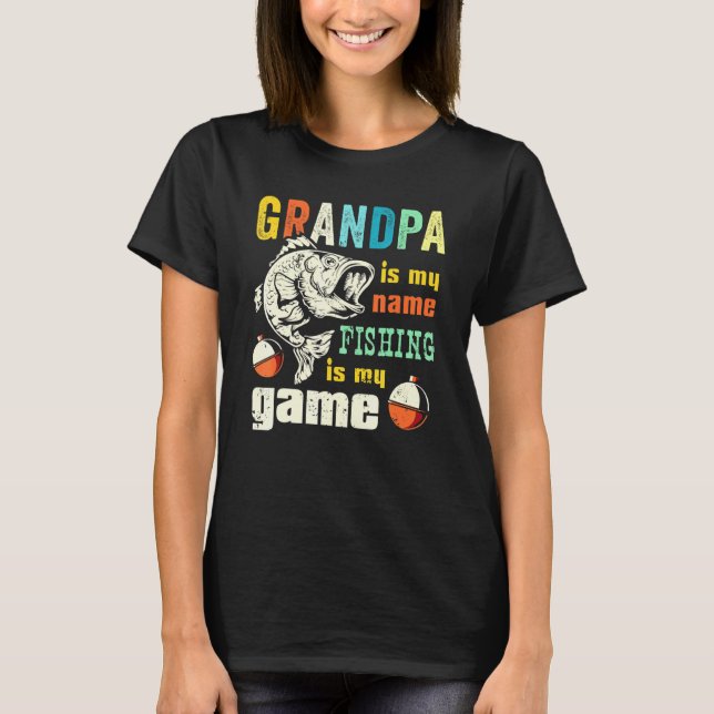T-shirt Retro Grandpa Basse Pêcheur Basse Pêche Grat (Devant)