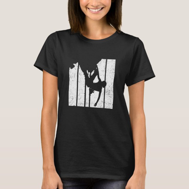T-shirt Retro Graphic Climbing Bouldering Rock Climber Mou (Devant)