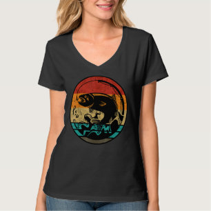 T-shirt Retro Graphic Pêche Rod Pêche Ice Fisher F