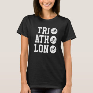 T-shirt Retro Graphic Run Bike Swim Triathlon S