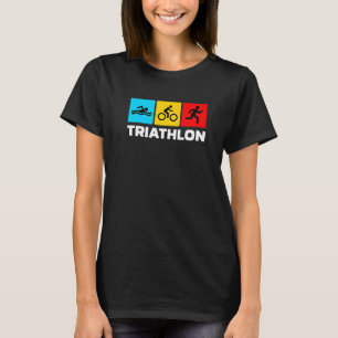 T-shirt Retro Graphic Run Bike Swim Triathlon S