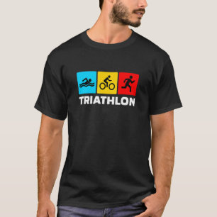 T-shirt Retro Graphic Run Bike Swim Triathlon S