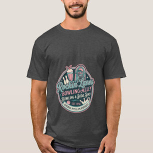 T-shirt Rétro Graphisme Vintage Bowling Badge Pastel des A