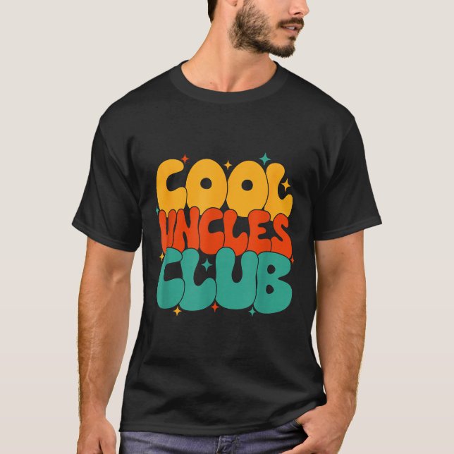 T-shirt Retro Groovy Cool Uncles Club Funny New Uncle  (Devant)