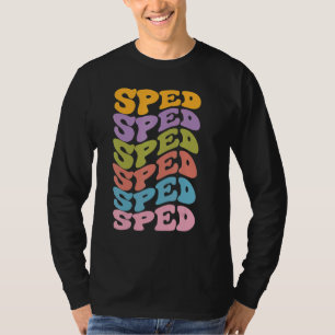 T-shirt Rétro Groovy Enseignants SPED de Rentree Scolaire 