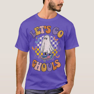 T-shirt Retro Groovy Lets Go Ghouls Ghost 70s Hippie Hallo