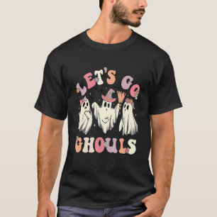 T-shirt Rétro Groovy Let's Go Ghouls Halloween Ghost Outfi